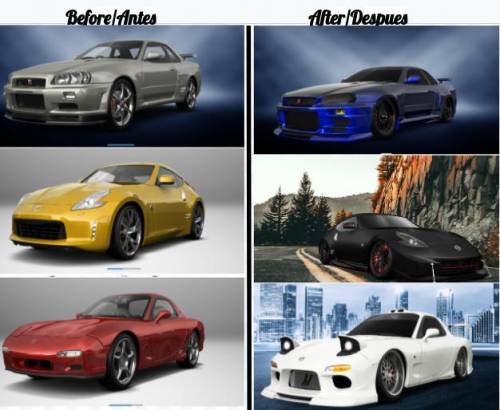 Some before and after pictures of cars that i customized on 3d tuning