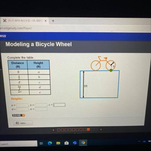 Modeling a Bicycle Wheel
Complete the table.