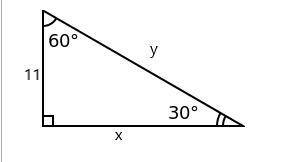 Solve for y
A) 11 sqrt 3
B) 22
C) 11