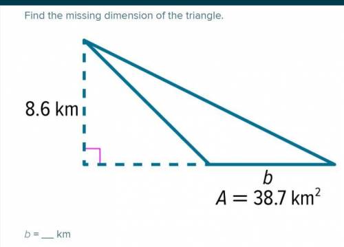 Find the missing dimension of the triangle