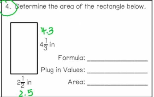Determine the area of the rectangle below