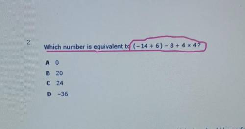 Which number is equivalent to (-14+6)-8÷4×4​