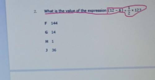What is the value of the expression (12-6)÷1/2x12​