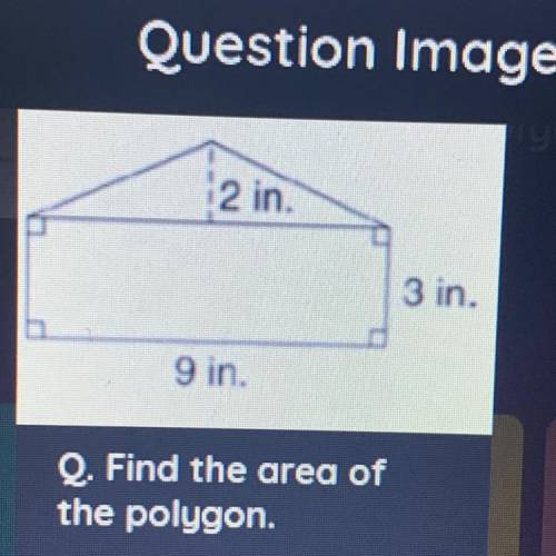 Find the area of the
polygon.
A. 36 in²
B. 68 in²
C. 24 in²
D. 45 in²