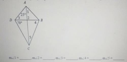 PLS HELP ASAP

Find the missing angle measures in the kite below. The diagram is not to scale. ​