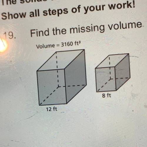 PLS HELP Find the missing volume