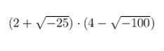 Show all work to multiply quantity 2 plus the square root of negative 25 end quantity times quantity
