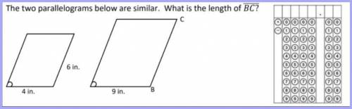 Two parallelograms below are similar. What is the length of BC