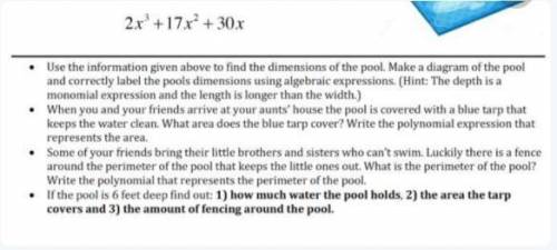 Solve step by step

2x^3+17x^2+30x
Once you have the factor, you then need to use them to find the