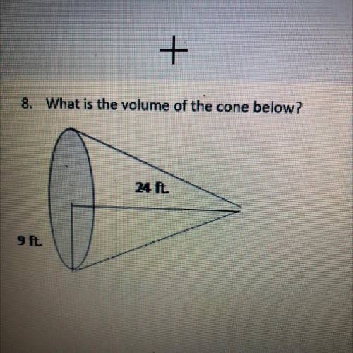 What’s the volume of the cone