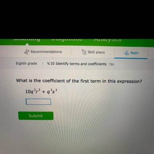 What is the coefficient of the first term in this expression?
please help thanks :D