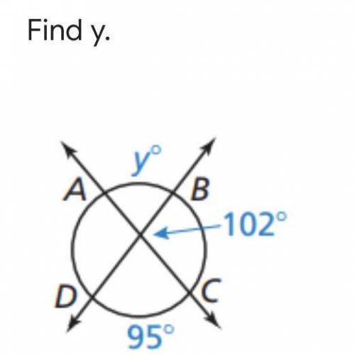 Find y 
(Secant tangent angles)