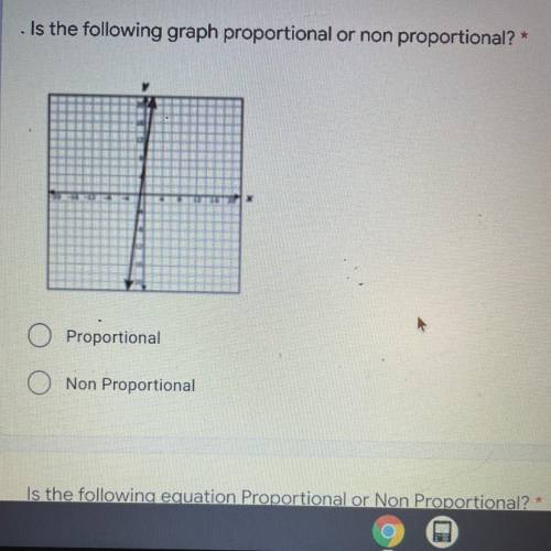 Is the following graph proportional or non proportional? 
HELPPPPPPP!!!
