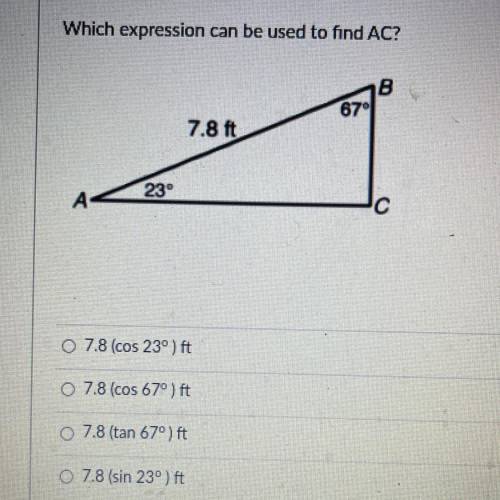 Which expression can be use to find AC