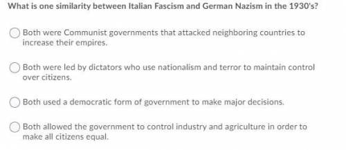 What is one similarity between italian fascism and german nazism in the 1930s
