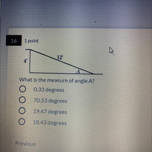 What is the measure of angle a
