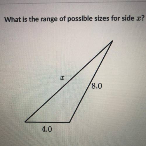 What is the range of possible sizes for side X￼