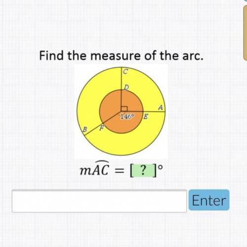 Find the measure of the arc AC