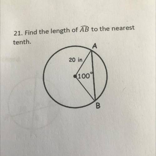 Find the Length of Arc AB to the nearest tenth. (Image attached)