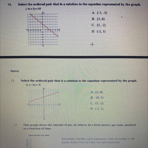 Help anybody for numbers 10 and 11