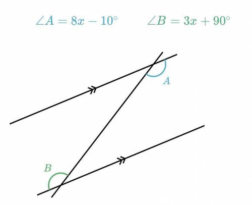 The angle measurements in the diagram are represented by the following expression