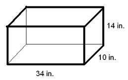 What is the volume of the rectangular prism shown below?

A. 476 in³
B. 4,760 in³
C. 1,700 in³
D.