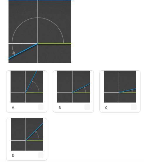 Which one of these diagrams shows its reference angle in standard position?
