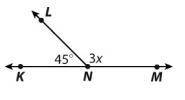 What is the value of x and the measure of ∠LNM, respectively?

A. x = 25 ; ∠LNM = 155
B. x = 155 ;