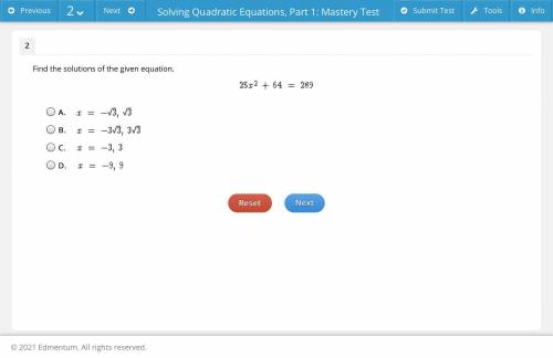 Find the solutions of the given equation.