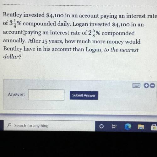 After 15 years how much more money would Bently have in his account than Logan to the nearest dolla