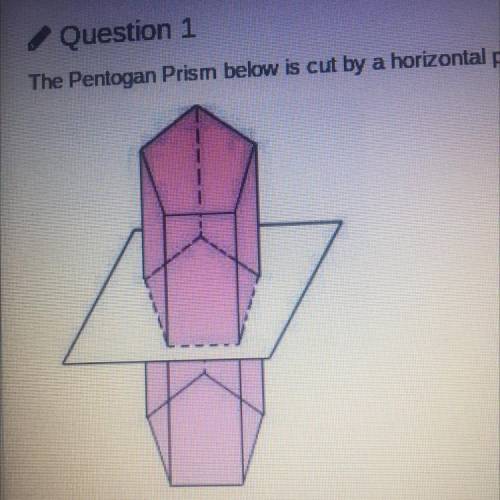 The Pentagon Prism below is cut by a horizontal plane parallel to its base. What is the shape of th