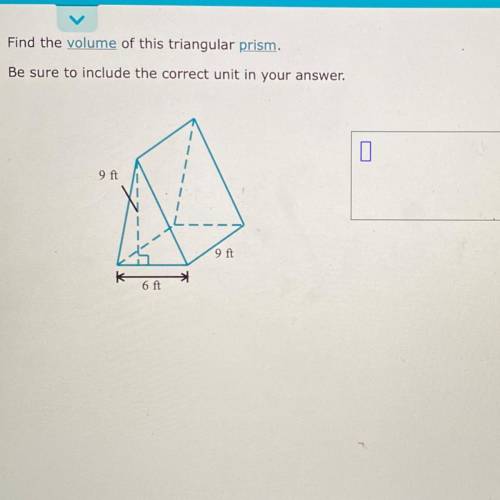 Find the volume of this triangular prism.
Be sure to include the correct unit in your answer.
