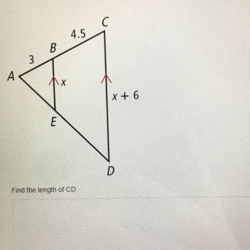 Find the length of CD triangle proportionality