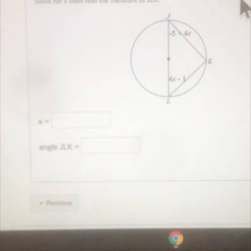 Q8 Find the missing angle x and measurement of JLK