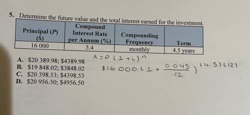 How do I complete this question on investment? I tried it but I did not get the right answer