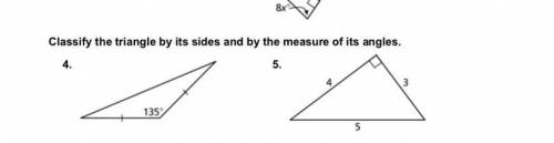 Classify the triangle by its sides and by measuring of its angles