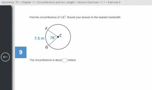 Find the circumference of ⊙C. Round your answer to the nearest hundredth.

The circumference is ab