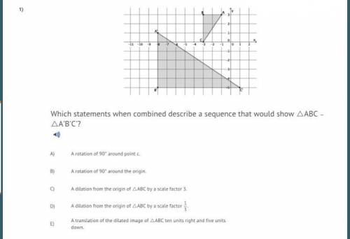 Which statements when combined describe a square that would show that