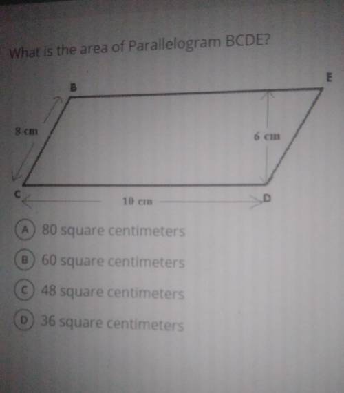 What is the area of parallelogram BCDE​