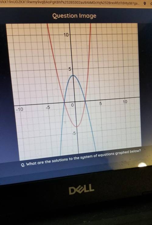 Please help im being timed !!! what are the solutions to the system of equations graphed below? sel