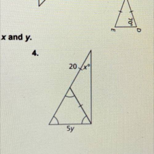 In exercises 3 and 4, find the value of x and y