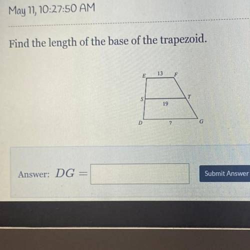 Find the length of the base of the trapezoid.