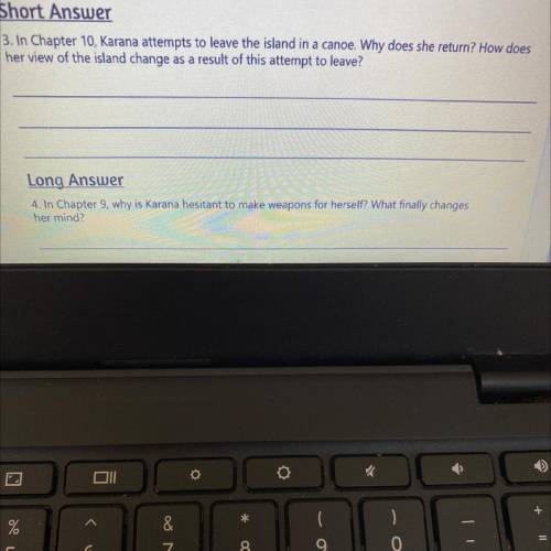 3. In Chapter 10, Karana attempts to leave the island in a canoe. Why does she return? How does

h