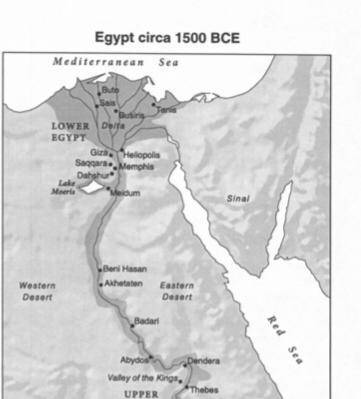 The Nile is the world's longest river,

4,160 miles. Consider the southern
boundary of Ancient Egy
