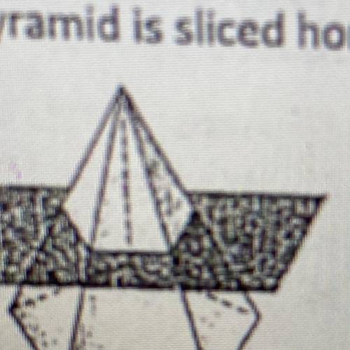A pyramid is sliced horizontally as shown.

Use the Connect Line tool to draw a shape that represe