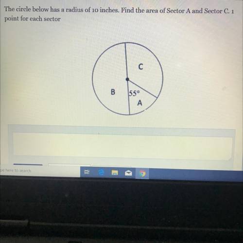 WILL GIVE BRAINLIEST! (Geometry)

The circle below has a radius of 10 inches. Find the area of Sec
