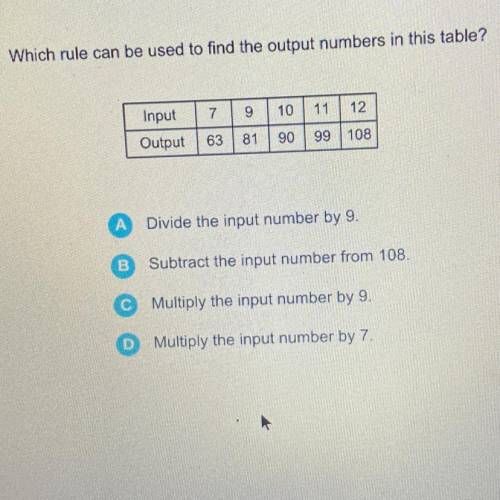 Which rule can be used to find the output numbers in this table? 
No links please.