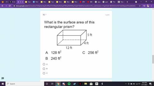 What is the surface area for this rectangular prism.