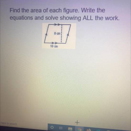 Please help me it would mean the world. A lot of points!

The answer is 80cm^2 provided by my teac