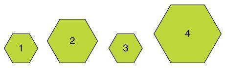 Which figures below are congruent?
1 and 2
2 and 3
1 and 3
2 and 4